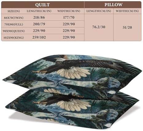 Delerain Flying Bald Eagle Comforter Set Full Size