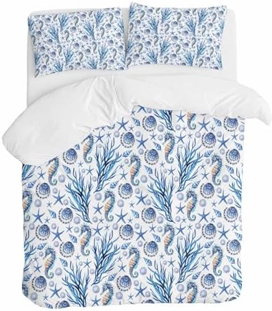 Blue Ocean Duvet Cover Set Full Size 3 Piece