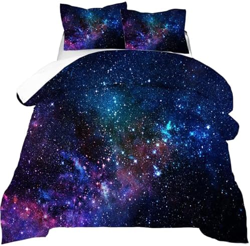Kxry 3D Galaxy Comforter Set Queen Size