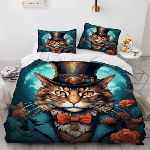 GIPNIAU 3D Print Duvet Cover Set with Zipper