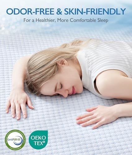 SINWEEK 3 Inch Cooling Memory Foam Mattress Topper