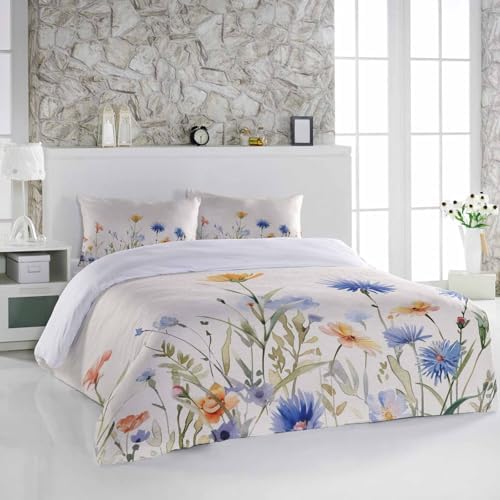 Alandar Home Duvet Cover Set Blue Flowers 3 Piece 1