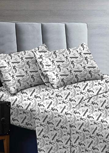 Kids Rule 4-Piece Skateboarder Sheet Set for Boys