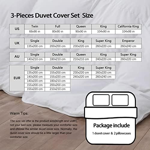 HOBBOY Cartoon Graffiti Duvet Cover Set with Zipper
