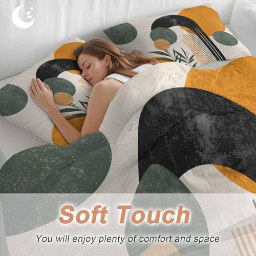 Sabolny Boho Orange Queen Duvet Cover Set