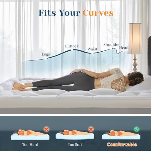 EnHomee 3 Inch Queen Mattress Topper with 1000GSM Filling