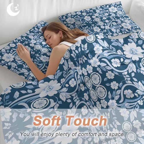 Sabolny Boho Dark Blue Duvet Cover Set 3 Piece 1