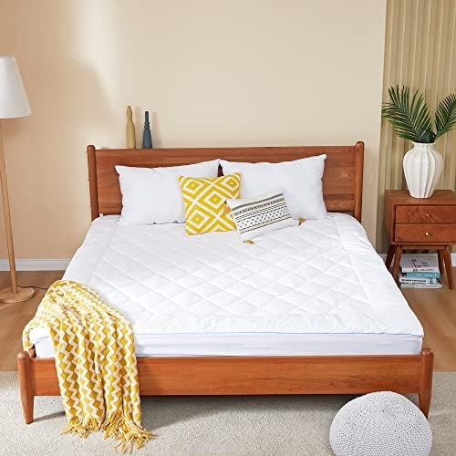 HOMTEC Queen Mattress Pad with Deep Pocket and Quilted Design