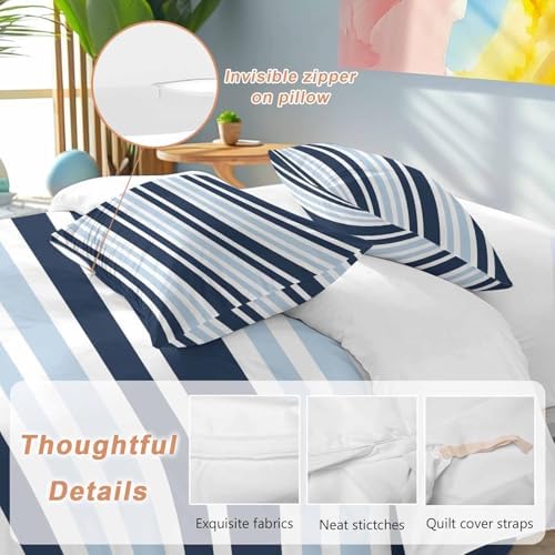 Sabolny Dark Blue Queen Duvet Cover Set 3 Piece 1