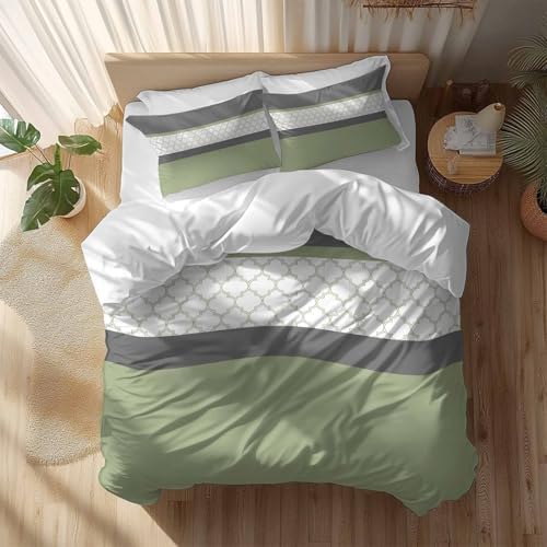 Sage Green Morocco Duvet Cover Set 3 Piece