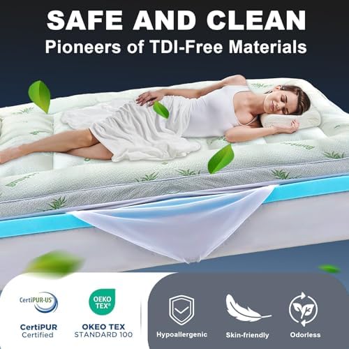 King Mattress Topper Dual Layer 4 Inch Comfort