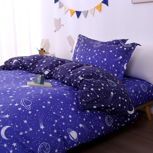JSD Blue Stars Kids Duvet Cover Set Twin Size 2 Piece