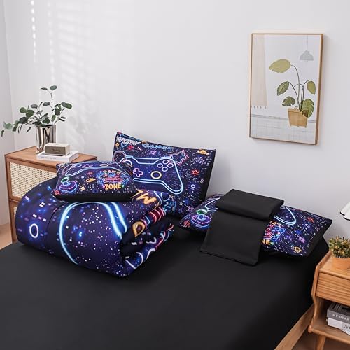 Gaming Comforter Set for Boys 6 Piece Twin