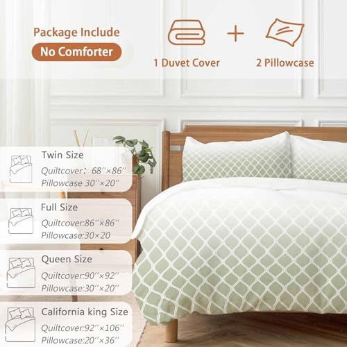 Sabolny Sage Morocco Duvet Cover Set 3 Piece