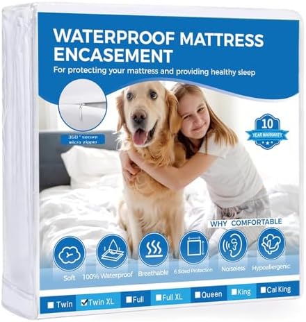 Miloll Waterproof Twin XL Mattress Encasement 6-9 Inch