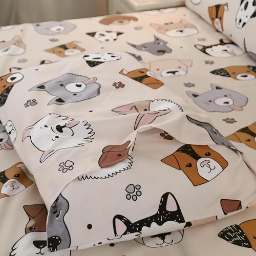 SDY 3PCS Dog Fitted Sheet Set with Pillowcases 1