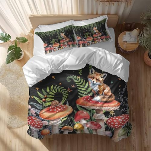 Sabolny Mushroom Bedding Duvet Cover Set 3 Piece