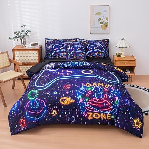 Gaming Comforter Set for Boys 6 Piece Twin