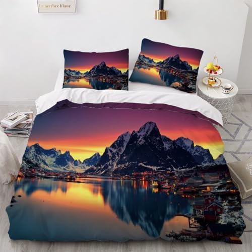 Kids Duvet Cover Set with 3D Printed Design and Zipper Closure