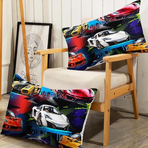 AILONEN Racing Car Fitted Sheet Set for Kids