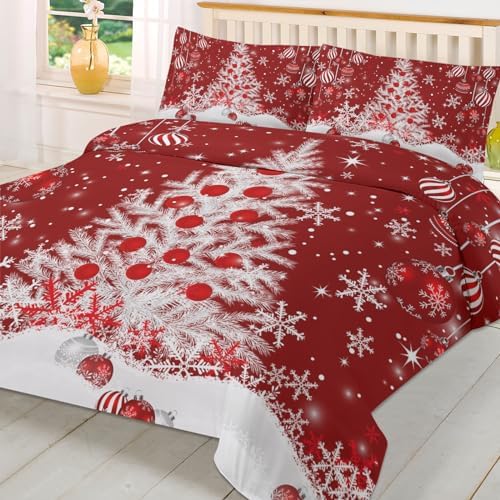 IDOWMAT Christmas Duvet Cover Set California King Size