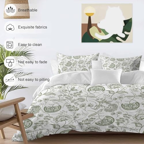 Sabolny Boho Sage Green Duvet Cover Set