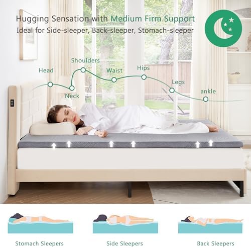 VECELO 2-inch Gel Memory Foam Mattress Topper California King