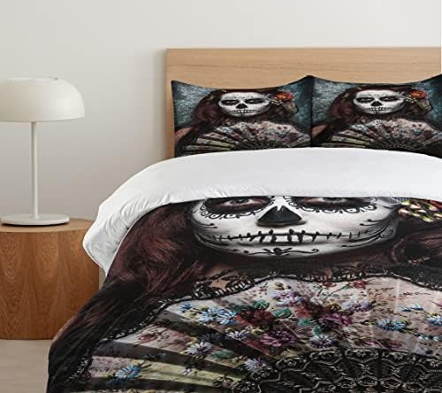 Ambesonne Day of The Dead Duvet Cover Set