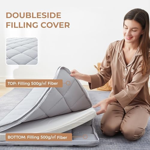 Jamdok 3Inch Mattress Topper Cover Gray 1