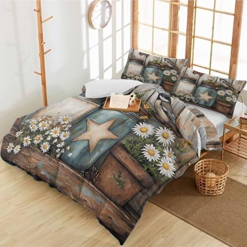 Alandar Home 3 Piece Bedding Set with Floral Pattern