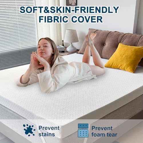 Yundo 2 Inch Memory Foam Mattress Topper for Back Pain