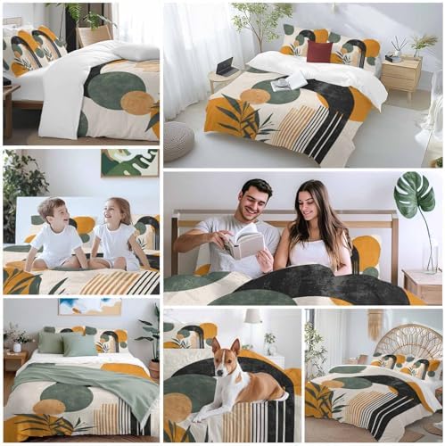 Sabolny Boho Orange Queen Duvet Cover Set