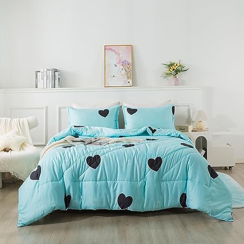 Caressma Love Pattern Queen Comforter Set