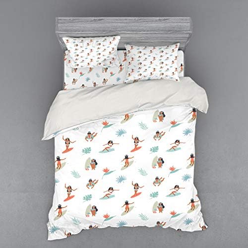 Ambesonne Hula Girl Duvet Cover Set California King