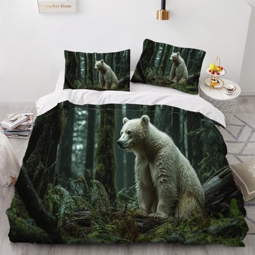 GIPNIAU Bear Duvet Cover Set with Pillow Cases California King