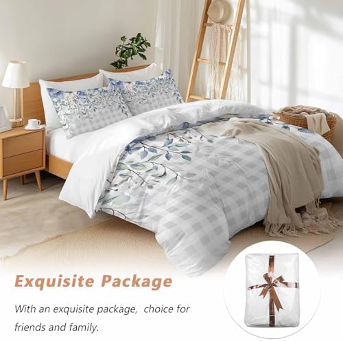 Sabolny Blue Flowers Duvet Cover Set 3 Piece 1