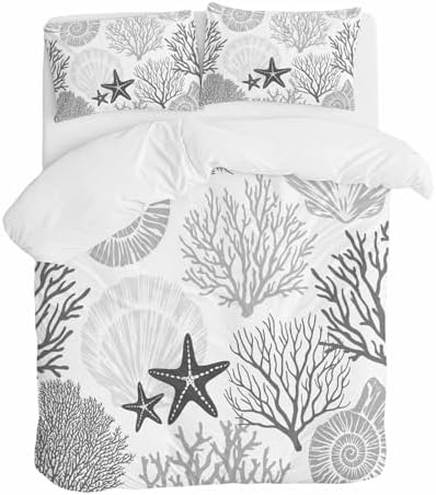 Sabolny Grey Coastal Bedding Queen Set