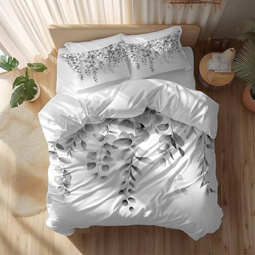 Sabolny Grey Eucalyptus Duvet Cover Set 3 Piece 1