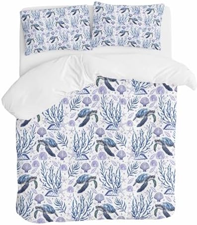 ZOE GARDEN Ocean Turtle Duvet Cover Queen Set