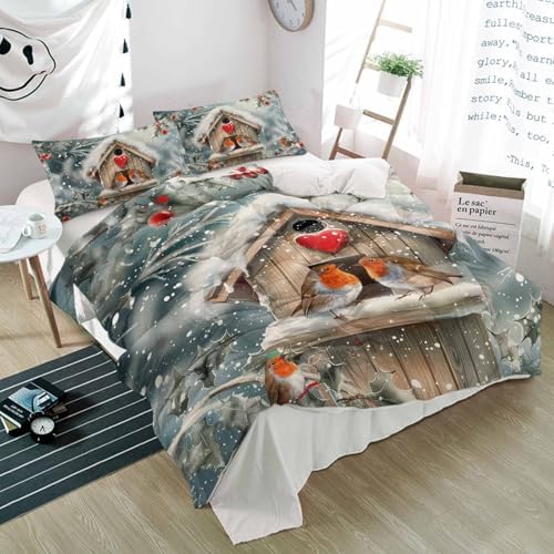 Alandar Home Duvet Cover Set Snowflakes 3 Piece