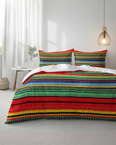 ZOE GARDEN Mexico Colored Stripes Duvet Cover Set