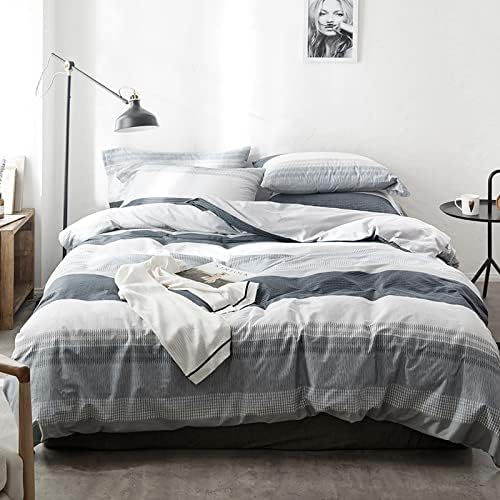 HighBuy Striped Duvet Cover Set 3 Pieces Full Cotton