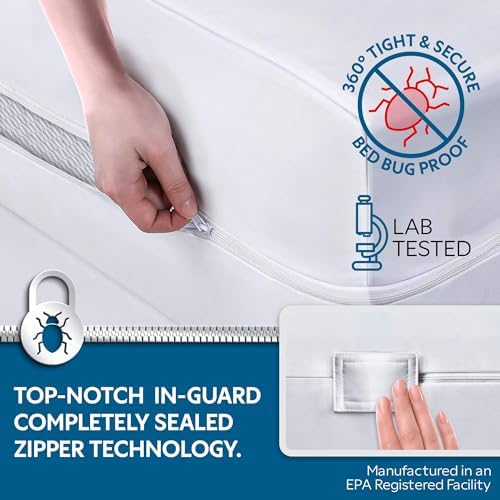 Guardmax Jersey Knitted Queen Mattress Encasement with Deep Pockets and Zipper