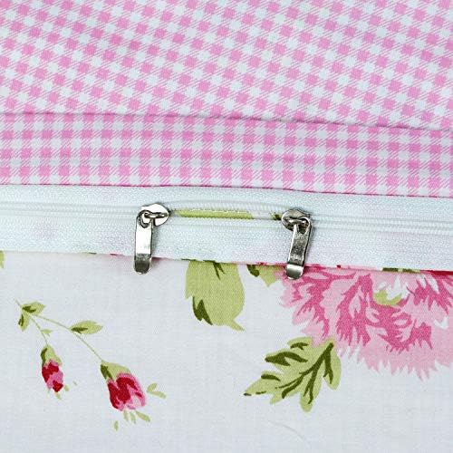 FADFAY Cal King Duvet Cover Set 7Pcs Shabby Rose Floral
