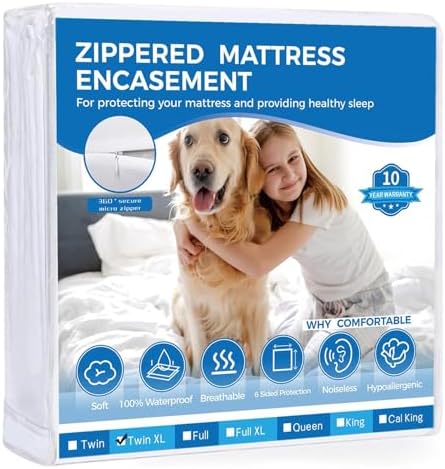Miloll Mattress Encasement Twin XL 9 Inches Deep Zippered