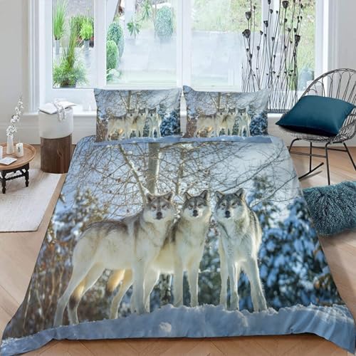 Kids Duvet Cover Set California King with Forest Tree Print