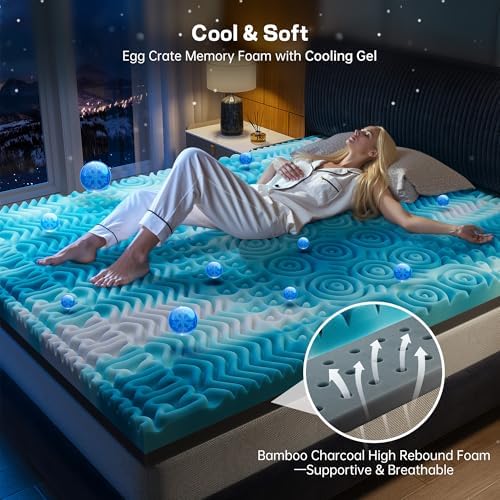 4 Inch Cooling Gel Mattress Topper with 7-Zone Support