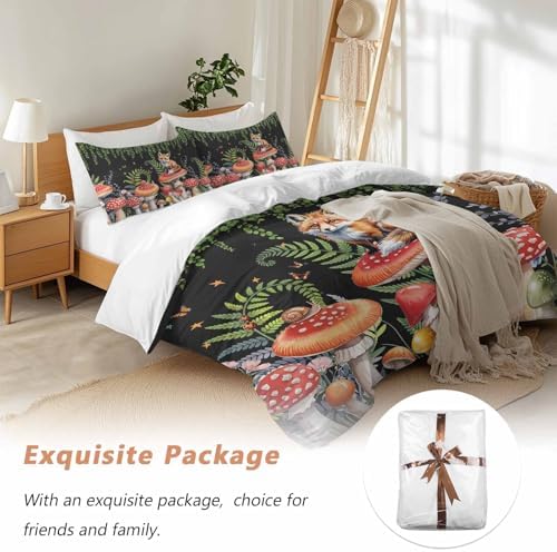 Sabolny Mushroom Bedding Duvet Cover Set 3 Piece