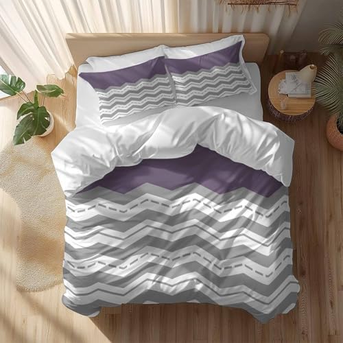 Grey Chevron Bedding Duvet Cover Set 3 Piece