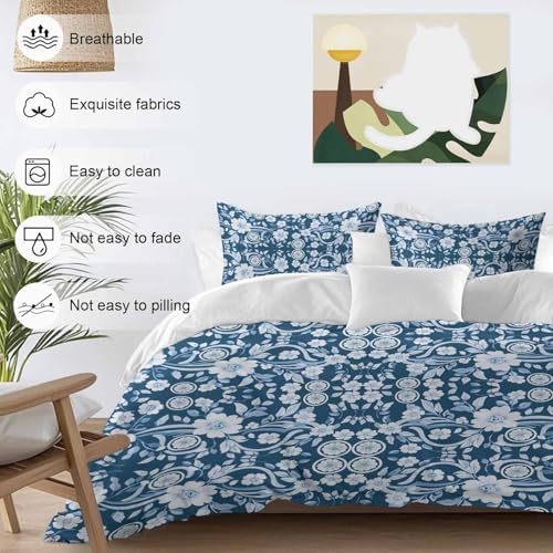 Sabolny Boho Dark Blue Duvet Cover Set 3 Piece 1